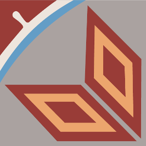 Decorative cement tile Escudo 2 with diamonds and rhombi, diagonals and zigzags